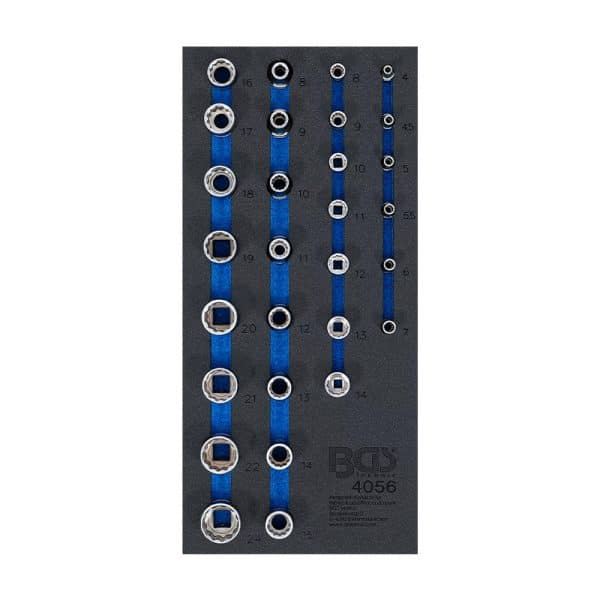 Garnitura orodja 1/3 | 12-točkovni nastavki | 6.3 mm (1/4") in 12.5 mm (1/2") | 29 kosov | BGS Technic