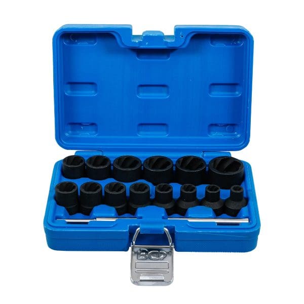 Set spiralnih nasadnih ključev za poškodovane vijake | 12,5 mm (1/2") | 8 – 27 mm | 16 delni | BGS Technic